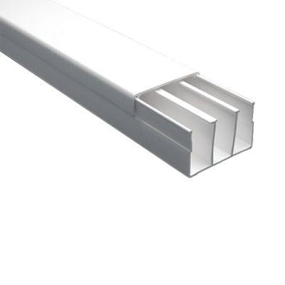THORSMAN - Canaleta sin troquel con tapa color blanco de PVC auto extinguible, 40 x 62 tramo 2.5m (6301-01251)