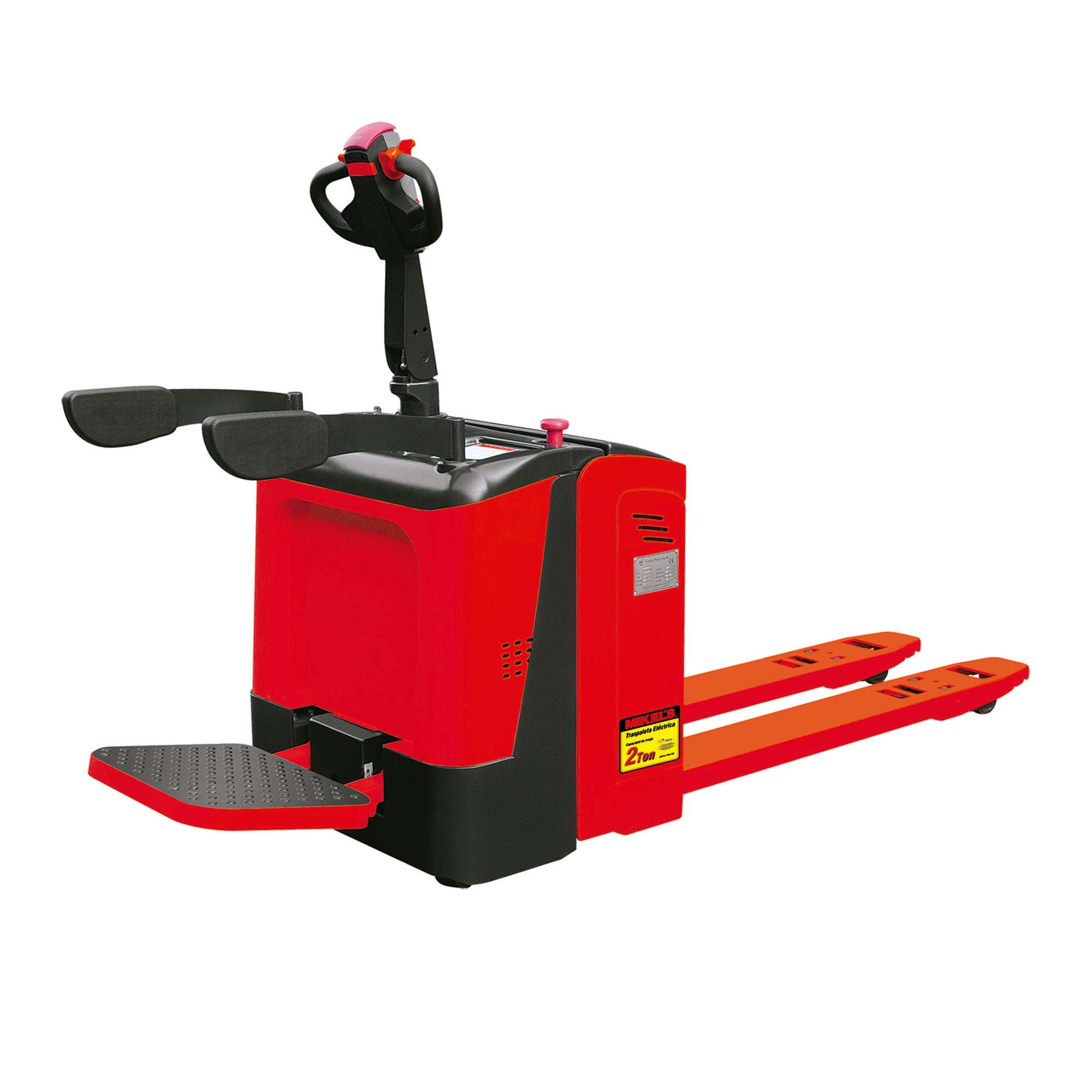 Patín hidráulico transpaleta eléctrico, sistema tándem (2 ton)