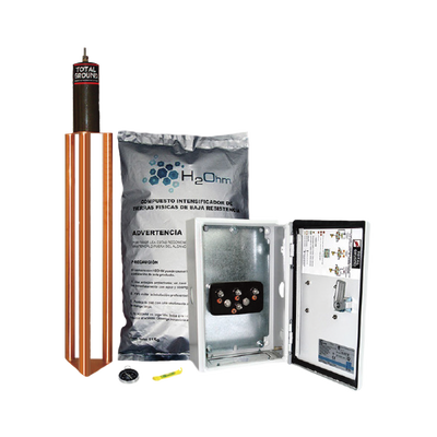 TOTAL GROUND - Kit de puesta a tierra de 45 A con Electrodo, Filtro, Acoplador y Compuesto H2Ohm.