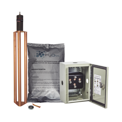 TOTAL GROUND - Kit de puesta a tierra de 70 A con Electrodo, Filtro, Acoplador y Compuesto H2Ohm.
