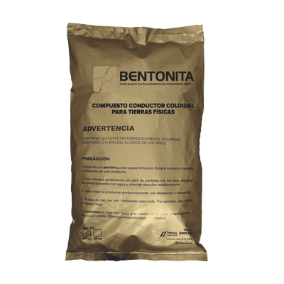 TOTAL GROUND - Bentonita, Compuesto Conductor Coloidal para Tierras Físicas, Saco con 20 Kgr.