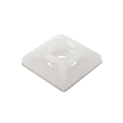 THORSMAN -  Base Autoadherible para Cinchos Práctica y Eficiente para la Organización y Fijación de Cables, Fabricada en Nylon Resistente y de Color Natural con una Medida de 19x19 mm, Paquete con 100 Piezas (4210-00001)