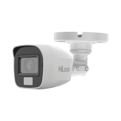 HILOOK BY HIKVISION - [Dual Light + ColorVu] Bala TURBOHD 2 megapixel / 20 mts IR + 20 mts luz blanca / Lente 2.8 (100° de Visión)  /  Exterior IP66 / Audio por Coaxitron / TVI-AHD-CVI-CVBS / Metal / Smart-Hybrid light