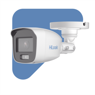 HILOOK BY HIKVISION - [ColorVu] Bala TURBOHD 2 Megapixel (1080p) / Imagen a Color 24/7 / Lente 2.8 mm / Microfono Integrado / Luz Blanca 20 mts / IP66 / Metálica