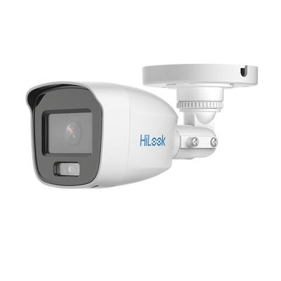 HILOOK BY HIKVISION - [ColorVu] Bala TURBOHD 2 Megapixel (1080p) / Imagen a Color 24/7 / Lente 2.8 mm / Microfono Integrado / Luz Blanca 20 mts / IP66 / Metálica
