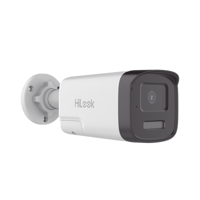 HILOOK BY HIKVISION - [Audio Bidireccional + Dual Light + ColorVu] Bala TURBOHD 2 Megapixel (1080p) / Lente 3.6 mm / 40 mts IR EXIR + 40 mts Luz Blanca / Micrófono y Bocina Integrado / Exterior IP67 / dWDR