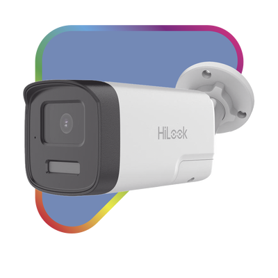 HILOOK BY HIKVISION - [Audio Bidireccional + Dual Light + ColorVu] Bala TURBOHD 2 Megapixel (1080p) / Lente 3.6 mm / 40 mts IR EXIR + 40 mts Luz Blanca / Micrófono y Bocina Integrado / Exterior IP67 / dWDR