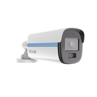 HILOOK BY HIKVISION - [Dual Light + ColorVu] Bala TURBOHD 3K / 5 Megapixel / Lente 3.6 mm / Audio por Coaxitron / 40 mts IR + 40 mts Luz Blanca / Exterior IP67 / Metal / dWDR