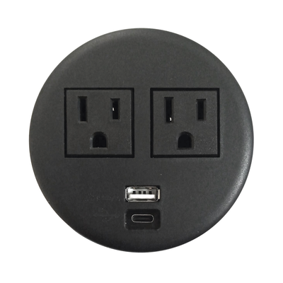 THORSMAN - Multicontactos Empotrable Doble/ USB A & C, Color Negro, No Incluye Cable de Poder (11000-83604)