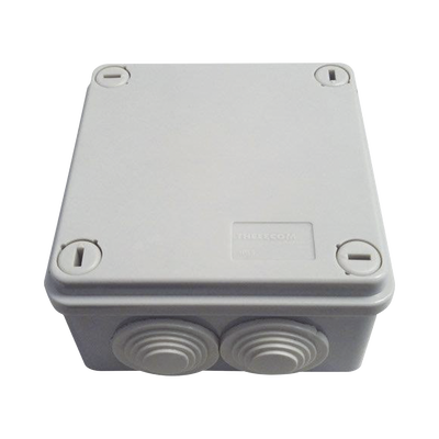 THORSMAN - Caja Tipo Estanca IP55, con 6 Entradas, Tapa y Tornillo de Vuelta de 1/4, 100 x 100 x 50 mm (3.94 x 3.94 x 1.97 Pulgadas), Color Gris