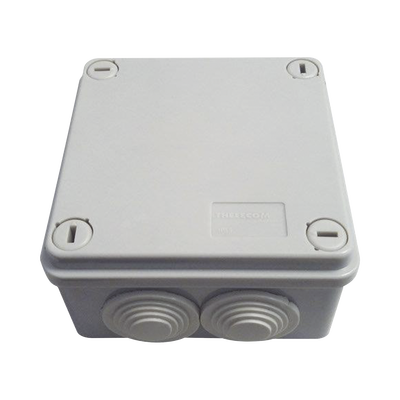 THORSMAN - Caja Tipo Estanca IP55, con 6 Entradas, Tapa y Tornillo de Vuelta de 1/4, 100 x 100 x 50 mm (3.94 x 3.94 x 1.97 Pulgadas), Color Gris