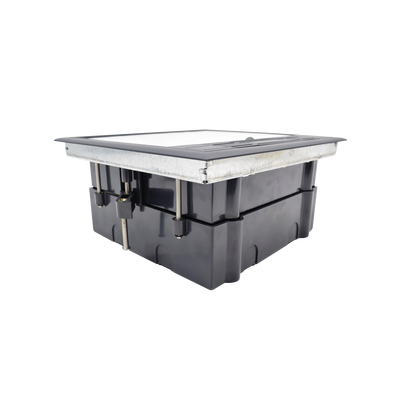 THORSMAN - Caja de Piso para Dos Módulos Universales (Socket M2), para Alimentación Eléctrica y Redes de Datos (11000-33401) No Incluye Faceplates