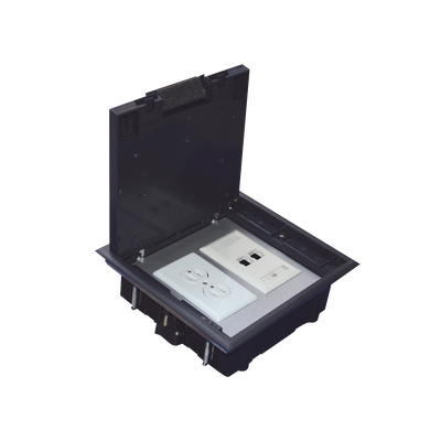 THORSMAN - Caja de Piso para Dos Módulos Universales (Socket M2), para Alimentación Eléctrica y Redes de Datos (11000-33401) No Incluye Faceplates