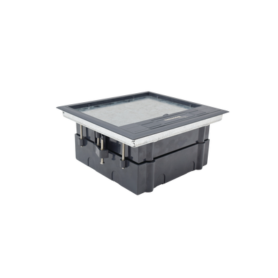 THORSMAN - Caja de Piso para Cuatro Módulos Universales (Socket M4), para Alimentación Eléctrica y Redes de Datos (11000-43401) No Incluye Faceplates