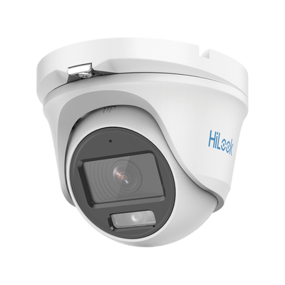 HILOOK BY HIKVISION - [ColorVu] Turret TURBOHD 1080p / Imagen a color 24/7 / Lente 2.8 mm / Micrófono Integrado / Luz Blanca 20 mts / IP66 / Metálica