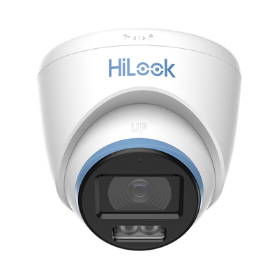 HILOOK BY HIKVISION - [Dual Light + ColorVu] Turret TurboHD 3K / 5 Megapixel / Lente 3.6 mm / 40 mts IR EXIR + 40 mts Luz Blanca / Micrófono Integrado / Exterior IP67 / dWDR
