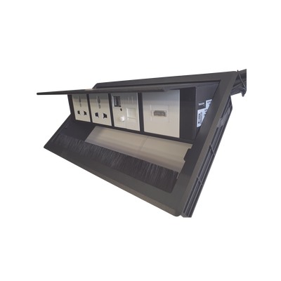 THORSMAN - Caja Horizontal Tipo Hub para Escritorio Color Negro, con 1 Puerto HDMI Hembra-Hembra, 1 Puerto RJ45 Cat6, 2 Puertos USB (Solo Carga), y 2 Contactos Eléctricos Universales