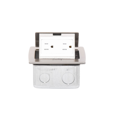 THORSMAN - Mini Caja de Piso Rectangular en Acero Inoxidable con 2 Contactos Eléctricos (11000-21201)