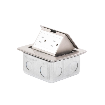 THORSMAN - Mini Caja de Piso Rectangular en Acero Inoxidable con 2 Contactos Eléctricos (11000-21201)