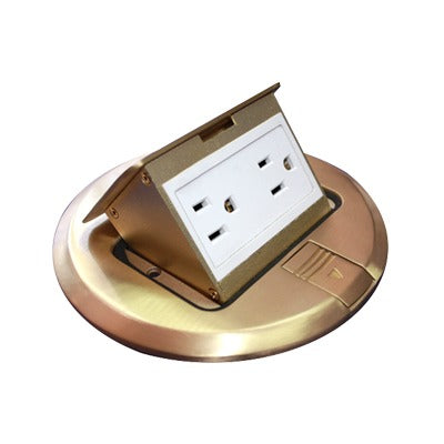 THORSMAN -  Mini caja de piso redonda de 2 contactos color bronce (11000-12101)