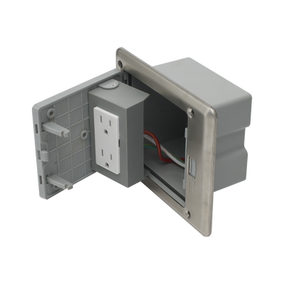 THORSMAN - Caja de Piso con Contacto Eléctrico (Duplex), Resistente al Agua, IP66 (Con Tapa Cerrada) (11000-53201)