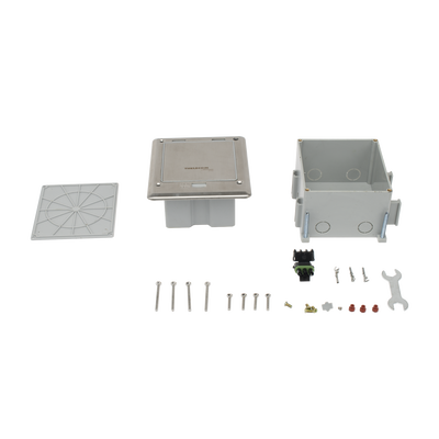 THORSMAN - Caja de Piso con Contacto Eléctrico (Duplex), Resistente al Agua, IP66 (Con Tapa Cerrada) (11000-53201)