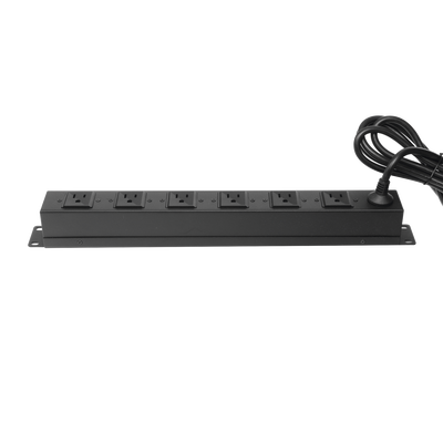 THORSMAN - Tomacorriente multiple horizontal para rack de 19in, 6 contactos (THE0040092001001)