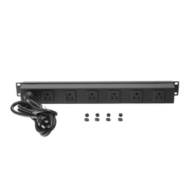 THORSMAN - Tomacorriente multiple horizontal para rack de 19in, 6 contactos (THE0040092001001)