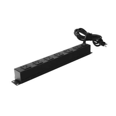 THORSMAN - Tomacorriente multiple horizontal para rack de 19in, 6 contactos (THE0040092001001)
