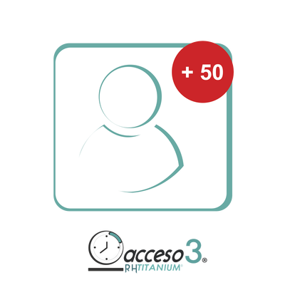 ACCESSPRO - [BAJO PEDIDO] Expansión de 50 Empleados adicionales para Software Acceso3 - TITANIUM / Compatible con NOMINA