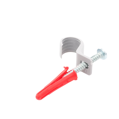THORSMAN - Kit de 8 grapas, 8 taquetes y 8 tornillos para sujetar conductores redondos o tubo en muro (para tubo de 1/2) (2104-07240)