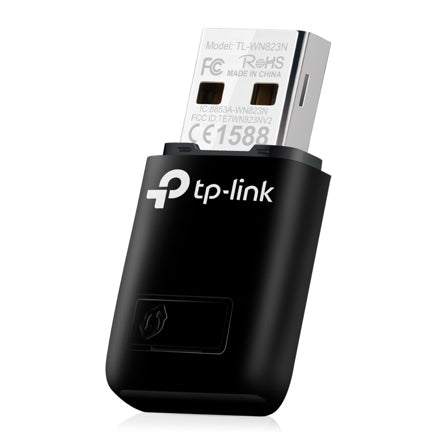 TP-LINK - Adaptador Wi-Fi USB TP-Link TL-WN823N N300 2.4GHz 300Mbps Botón WPS Mini USB 2.0