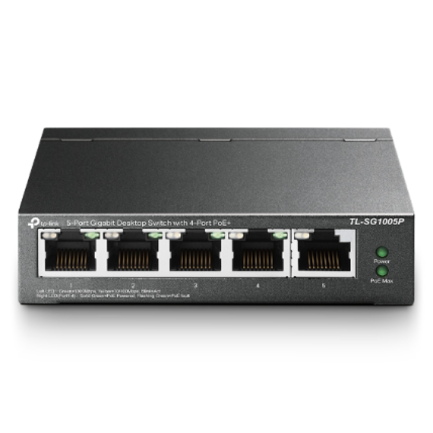 TP-LINK - Switch no administrable Omada de Tp-link de 5 puertos 10/100Mbps con 4 puertos PoE+