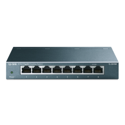 TP-LINK - Switch Tp-link para escritorio de 8 puertosGb RJ45 de negociación automática a 10/100/1000Mbps que admiten Auto-MDI/MDIX