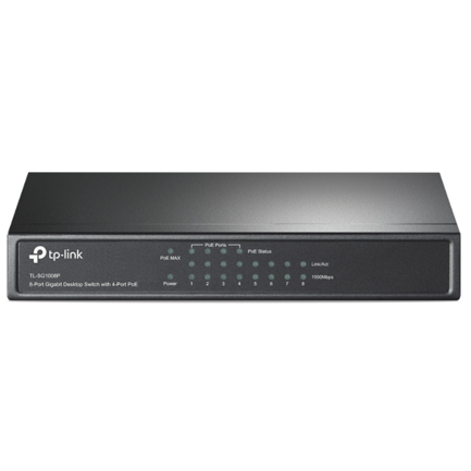 TP-LINK - Switch TP-Link 8-Port Gigabit Desktop 4-Port PoE PORT 4× Gigabit PoE Ports 4× Gigabit Non-PoE Ports