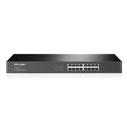 TP-LINK - Switch TP-Link 16-Port Gigabit Switch 16× Gigabit RJ45 Ports 1U 19-inch Rack-mountable Steel Case Plug and Play