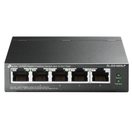 TP-LINK - Switch TP-Link 5-Port Gigabit Desktop Switch with 4-Port PoE 4× Gigabit PoE Ports 1× Gigabit Non-PoE Port