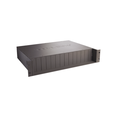 TP-LINK - Chasis para Montaje en Rack de 14 bahías / Soporta Convertidores de Fibra Óptica TP-Link /  Compatibles (MC111CS, MC112CS, MC220L, MC110CS, MC100CM, MC210CS, MC200CM) / Plug and Play