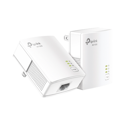 TP-LINK - Kit Adaptador Powerline Gigabit Ethernet/ Tecnologia HomePlug AV2 / Puertos 1000Mbps / Plug and Play / hasta 300 M dentro de casa / 1 Puerto 10/100/1000 Mbps / Tamaño ultra compacto