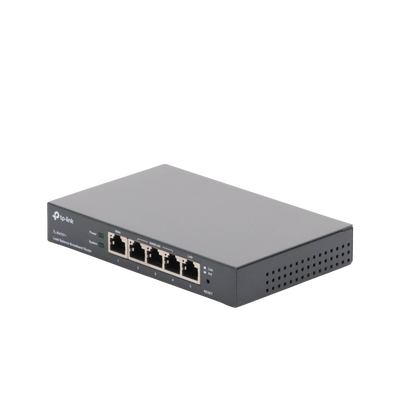 TP-LINK - Router Balanceador de Carga Multi-Wan, 1 puerto LAN 10/100 Mbps, 1 puerto WAN 10/100 Mbps, 3 puertos Auto configurables LAN/WAN, Sesiones Concurrentes 10,000 para Pequeña Oficina