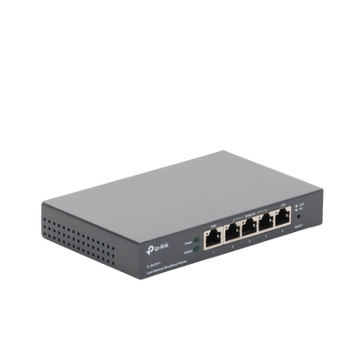 TP-LINK - Router Balanceador de Carga Multi-Wan, 1 puerto LAN 10/100 Mbps, 1 puerto WAN 10/100 Mbps, 3 puertos Auto configurables LAN/WAN, Sesiones Concurrentes 10,000 para Pequeña Oficina