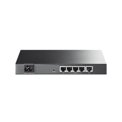 TP-LINK - Router Balanceador de Carga Multi-Wan, 1 puerto LAN 10/100 Mbps, 1 puerto WAN 10/100 Mbps, 3 puertos Auto configurables LAN/WAN, Sesiones Concurrentes 10,000 para Pequeña Oficina