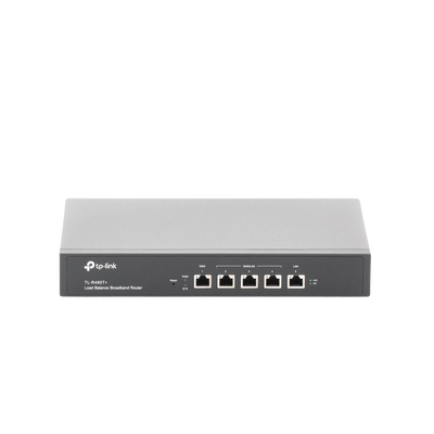 TP-LINK - Router Balanceador de Carga Multi-Wan, 1 puerto LAN 10/100 Mbps, 1 puerto WAN 10/100 Mbps, 3 puertos Auto configurables LAN/WAN, Sesiones Concurrentes 30,000 para Negocios Pequeños y Medianos