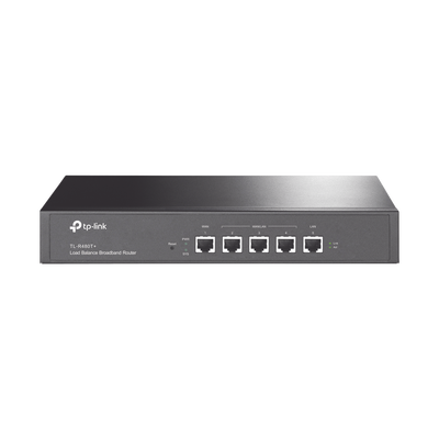TP-LINK - Router Balanceador de Carga Multi-Wan, 1 puerto LAN 10/100 Mbps, 1 puerto WAN 10/100 Mbps, 3 puertos Auto configurables LAN/WAN, Sesiones Concurrentes 30,000 para Negocios Pequeños y Medianos