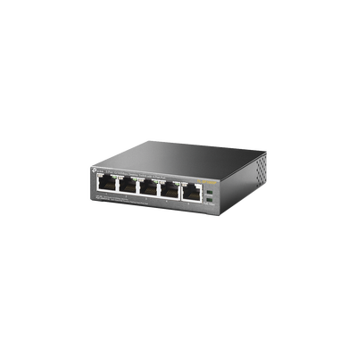 TP-LINK - Switch PoE no Administrable de escritorio / 5 puertos 10/100 Mbps / 4 puertos PoE af/at / Presupuesto 67 W / Modo Extensor hasta 250 m / Calidad video prioritaria