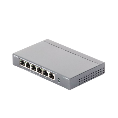 TP-LINK - Switch PoE no Administrable de escritorio / 6 puertos 10/100 Mbps / 4 puertos PoE af/at / Presupuesto 67 W / Modo Extensor hasta 250 m / Calidad video prioritaria