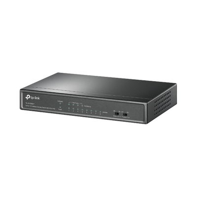 TP-LINK - Switch PoE No Administrable de Escritorio / 8 puertos 10/100 Mbps / 4 puertos PoE af / Presupuesto 41 W / Modo extensor PoE hasta 250 metros / Calidad video prioritaria