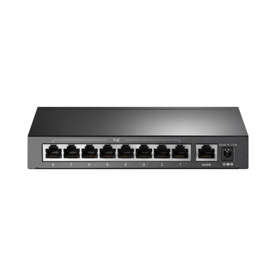 TP-LINK - Switch PoE+ No Administrable / De Escritorio 9 puertos 10/100 Mbps / 8 puertos PoE af/at Inteligente / Presupuesto 65 W / Hasta 250 metros