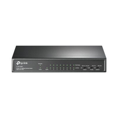 TP-LINK - Switch PoE+ No Administrable / De Escritorio 9 puertos 10/100 Mbps / 8 puertos PoE af/at Inteligente / Presupuesto 65 W / Hasta 250 metros