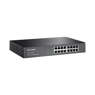 TP-LINK - Switch no administrable de 16 puertos 10/100 Mbps de escritorio y para montaje en rack